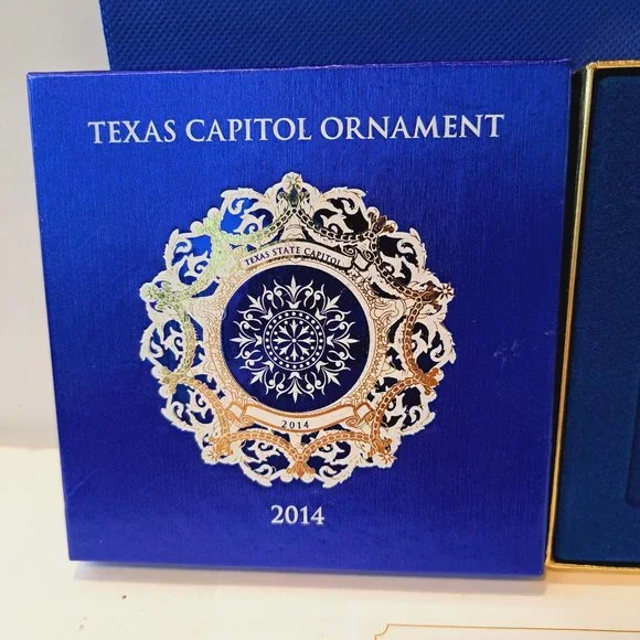 Texas State Capitol Ornament 2014 Blue Oculus Windows Christmas Collectible Box - Picture 4 of 6